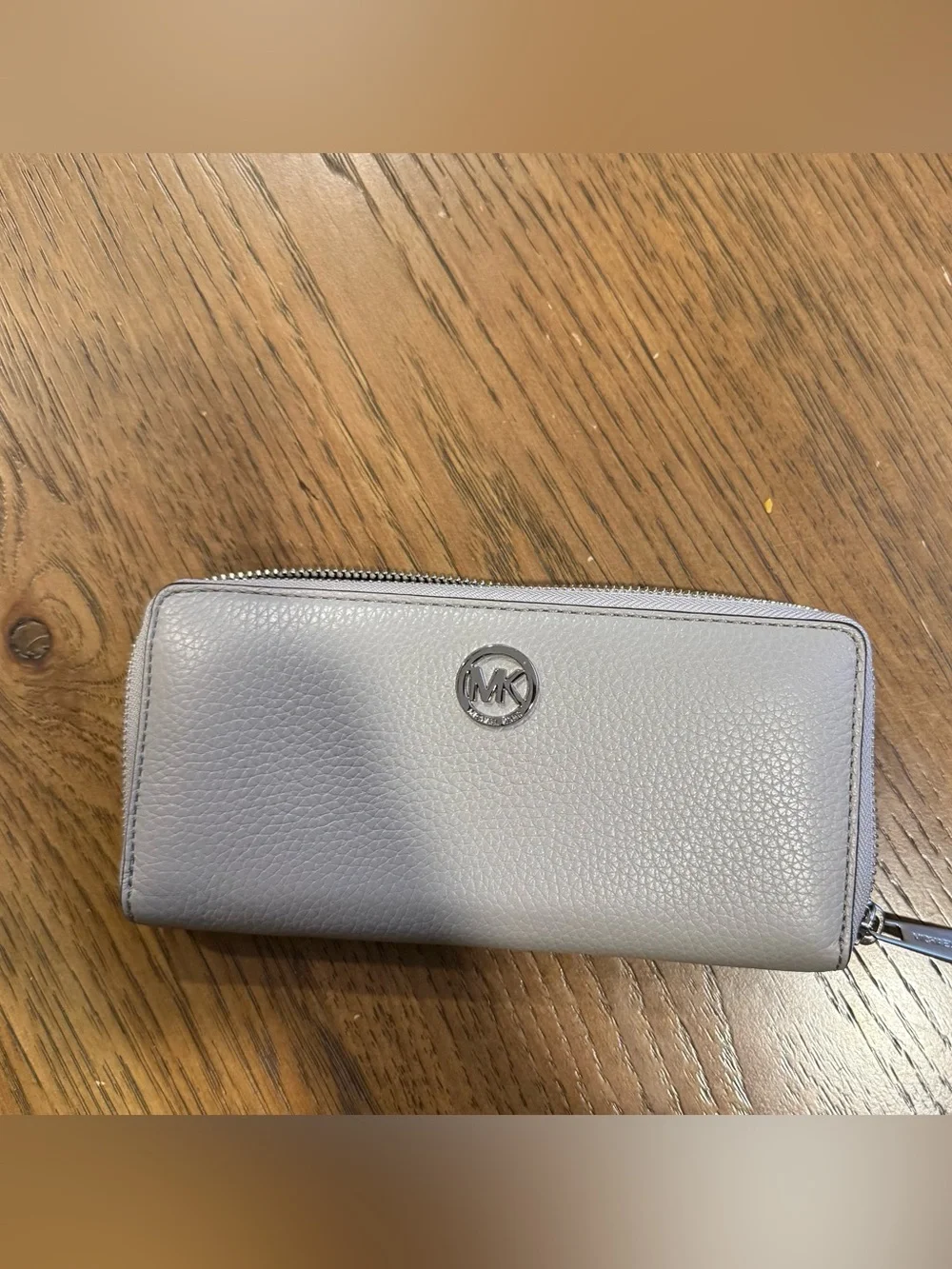 Michael Kors Pebbled Zip Wallet Gray